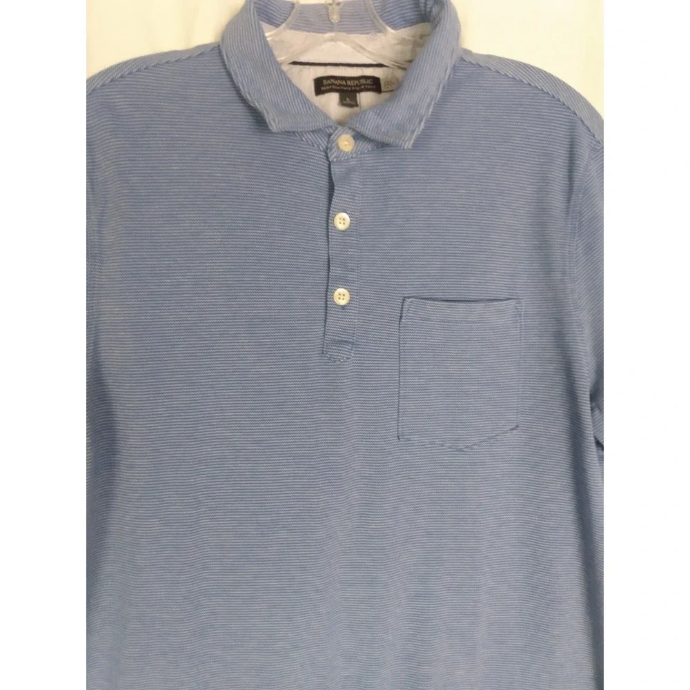 BANANA REPUBLIC PERFORMANCE PIQUE POLO‎ SHIRT Blue Size Large